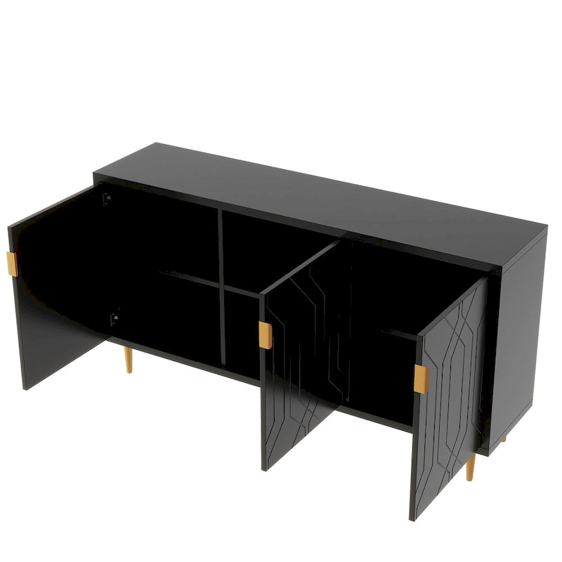 65 Modern TV Stand with Doors & Adjustable Shelves for TVs Up to 70