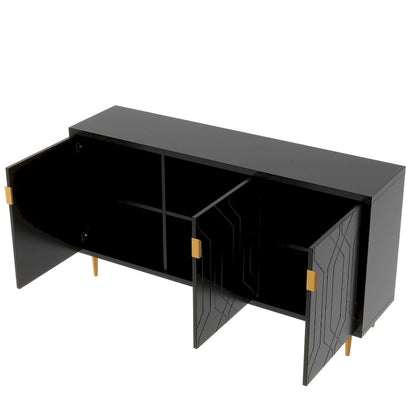 65 Modern TV Stand with Doors & Adjustable Shelves for TVs Up to 70