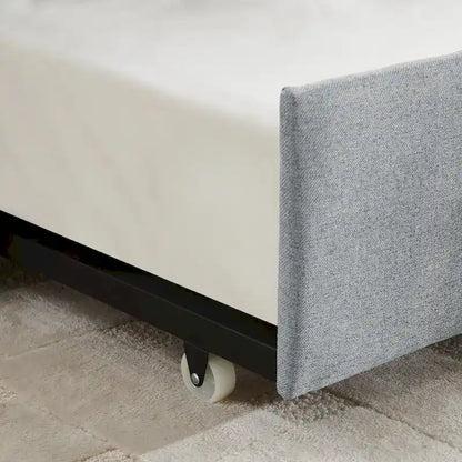 Twin Size Linen Daybed with Trundle & Vertical Stripes - 500LB Capacity