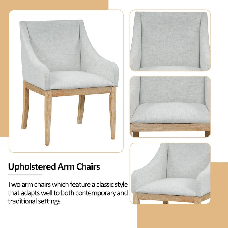 7-Piece Rustic Dining Set with Extendable Table & 6 Chairs