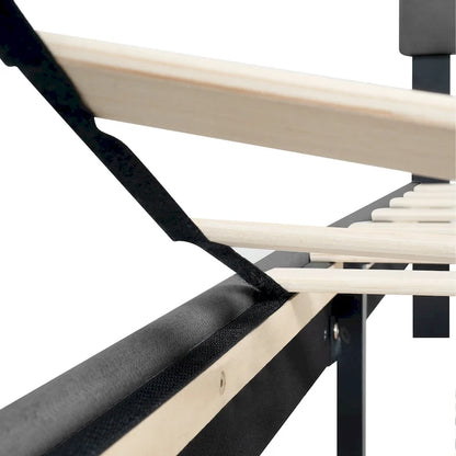 Dark Gray Twin Size Upholstered Bed Frame with Button Tufted Linen Headboard