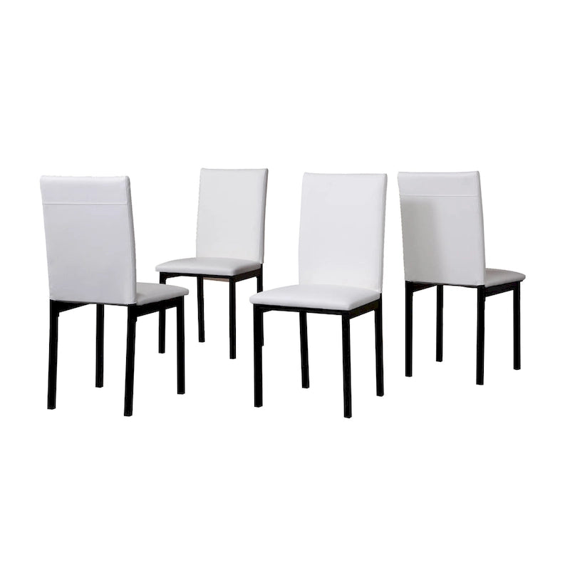 Modern Style 5-Piece Dining Set with Rectangular Table and 4 Upholstered High Back Chairs