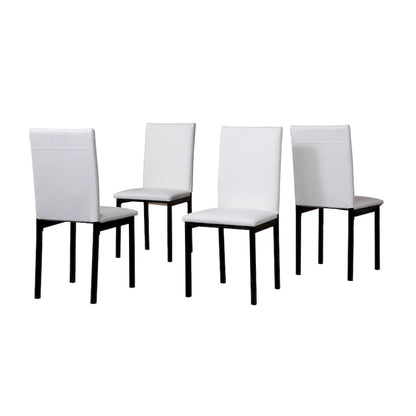 Modern Style 5-Piece Dining Set with Rectangular Table and 4 Upholstered High Back Chairs