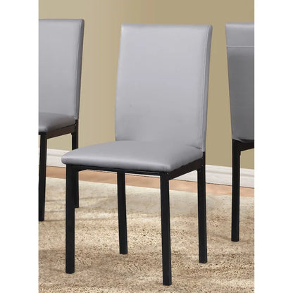 Modern Style 5-Piece Dining Set with Rectangular Table and 4 Upholstered High Back Chairs