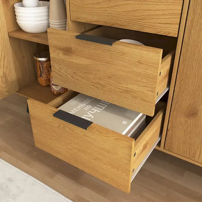 Modern Sideboard Buffet Cabinet with 2 Doors, Storage Shelves and 3 Drawers