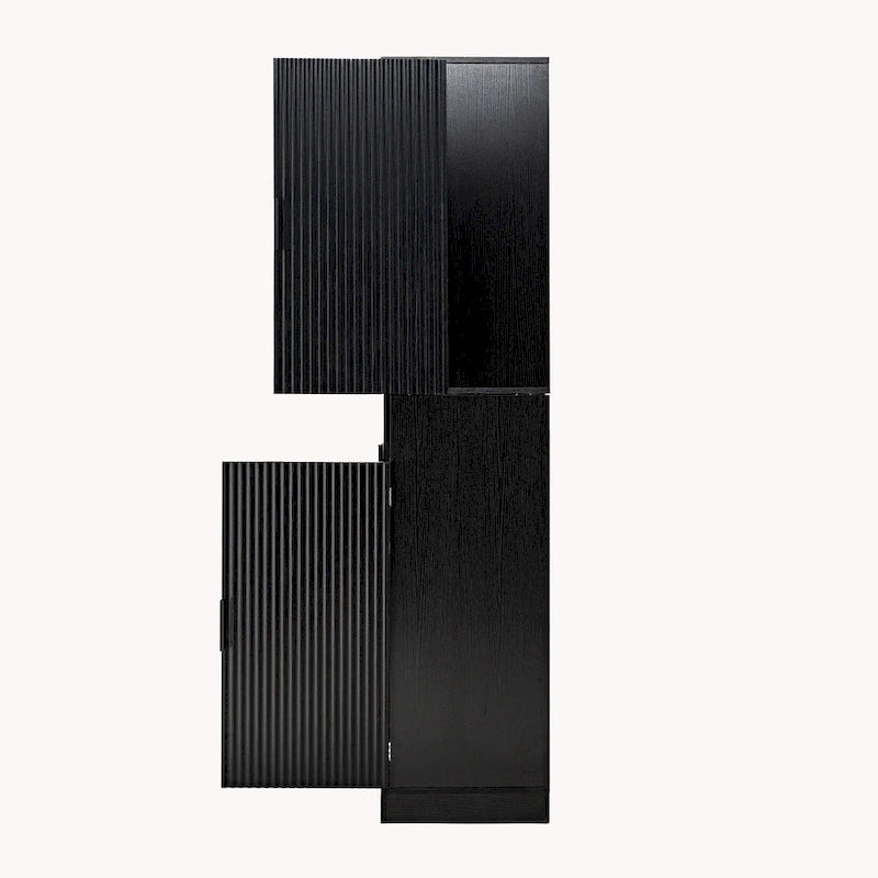 72H Kitchen Pantry Cabinet with 3 Keyboard Drawers,Freestanding Cabinet with 6 Door Shelves Adjustable,Cupboard Storage Cabinet