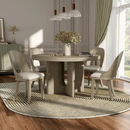 Furniture of America Piez Modern 5-Piece Solid Wood Round Dining Set