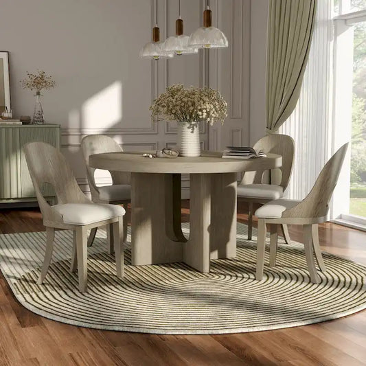 Furniture of America Piez Modern 5-Piece Solid Wood Round Dining Set