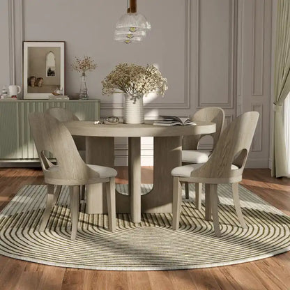 Furniture of America Piez Modern 5-Piece Solid Wood Round Dining Set