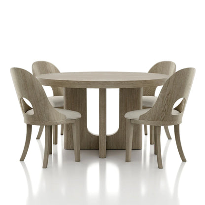 Furniture of America Piez Modern 5-Piece Solid Wood Round Dining Set