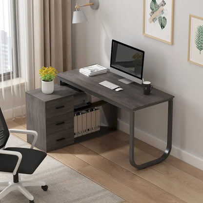 55 L Shaped Desk Writing Computer Desk Storage Workstation 5 Colors