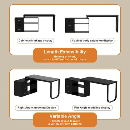 55 L Shaped Desk Writing Computer Desk Storage Workstation 5 Colors