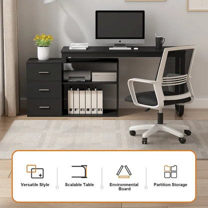 55 L Shaped Desk Writing Computer Desk Storage Workstation 5 Colors