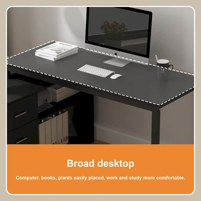 55 L Shaped Desk Writing Computer Desk Storage Workstation 5 Colors