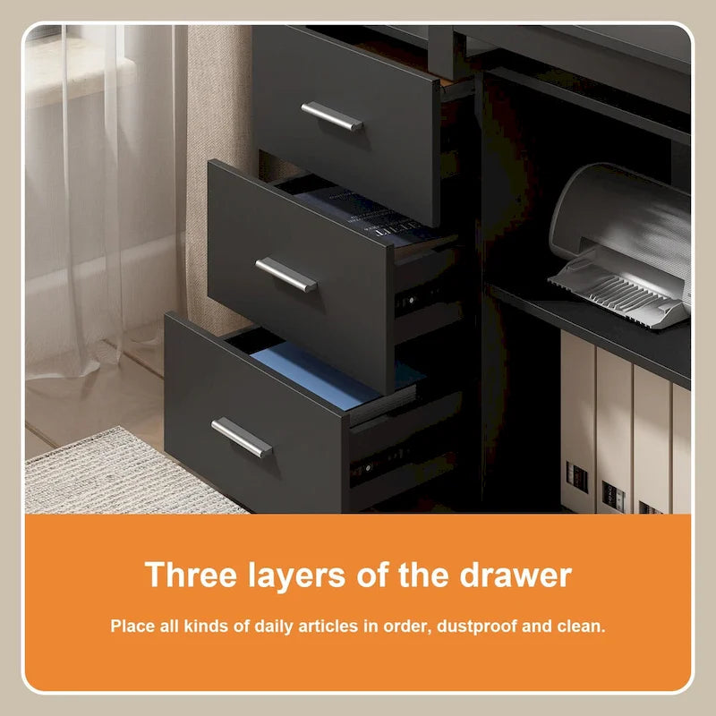 55 L Shaped Desk Writing Computer Desk Storage Workstation 5 Colors