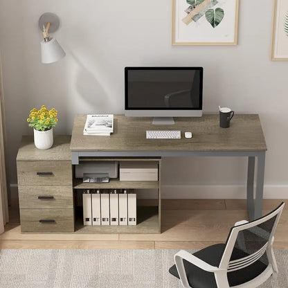 55 L Shaped Desk Writing Computer Desk Storage Workstation 5 Colors