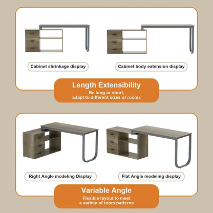 55 L Shaped Desk Writing Computer Desk Storage Workstation 5 Colors