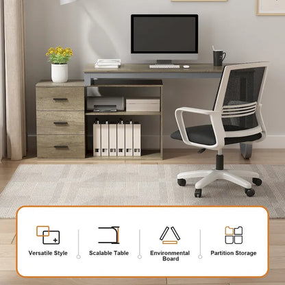 55 L Shaped Desk Writing Computer Desk Storage Workstation 5 Colors