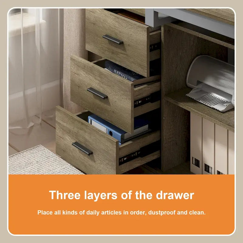 55 L Shaped Desk Writing Computer Desk Storage Workstation 5 Colors