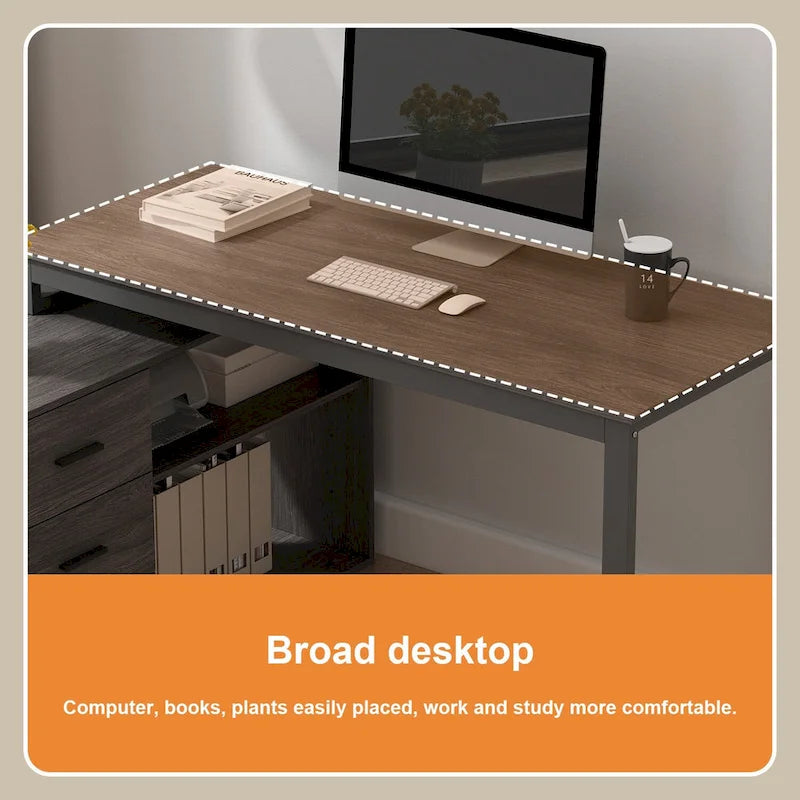 55 L Shaped Desk Writing Computer Desk Storage Workstation 5 Colors