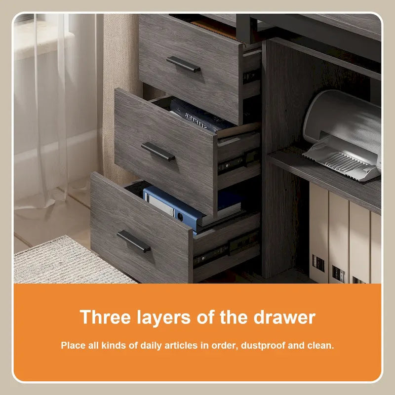 55 L Shaped Desk Writing Computer Desk Storage Workstation 5 Colors