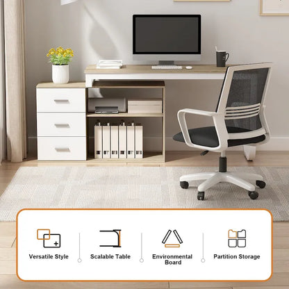 55 L Shaped Desk Writing Computer Desk Storage Workstation 5 Colors