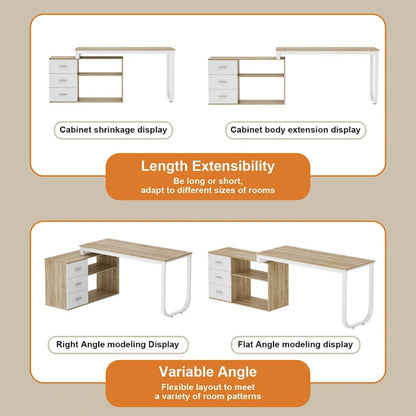55 L Shaped Desk Writing Computer Desk Storage Workstation 5 Colors