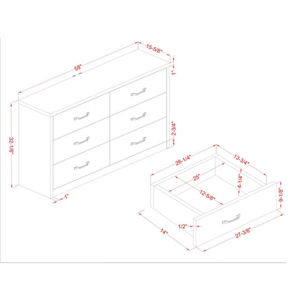 Greer Rustic 56-inch Wide 6-Drawer Walnut Dresser with USB Ports by Furniture of America