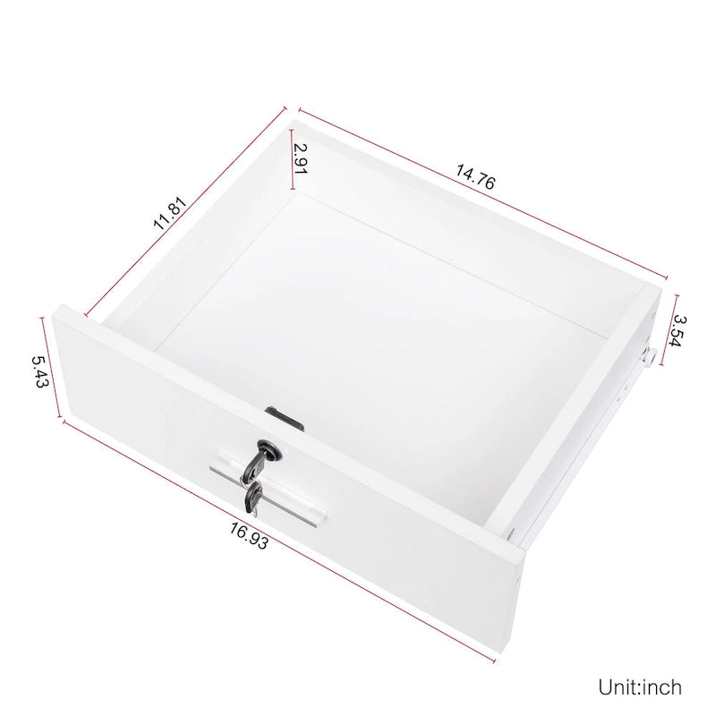 Wood Wall Mount Hair Stylist Salon Station Storage Cabinet Lockable - 15.98 x 40.47 x 32.01