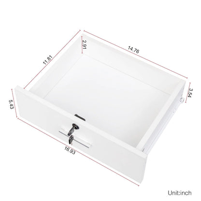 Wood Wall Mount Hair Stylist Salon Station Storage Cabinet Lockable - 15.98 x 40.47 x 32.01