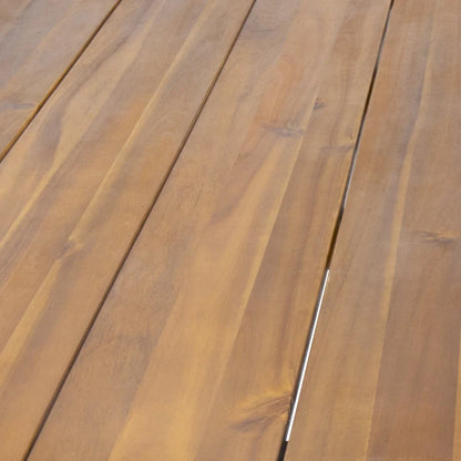 Christopher Knight Home Zion Acacia Wood 72-Inch Dining Table - teak finish + rustic metal