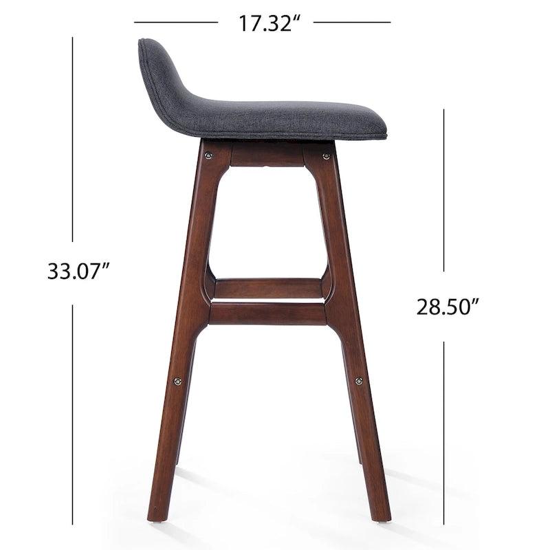Anatoli Mid-century Modern Upholstered Barstool (Set of 2) by Christopher Knight Home