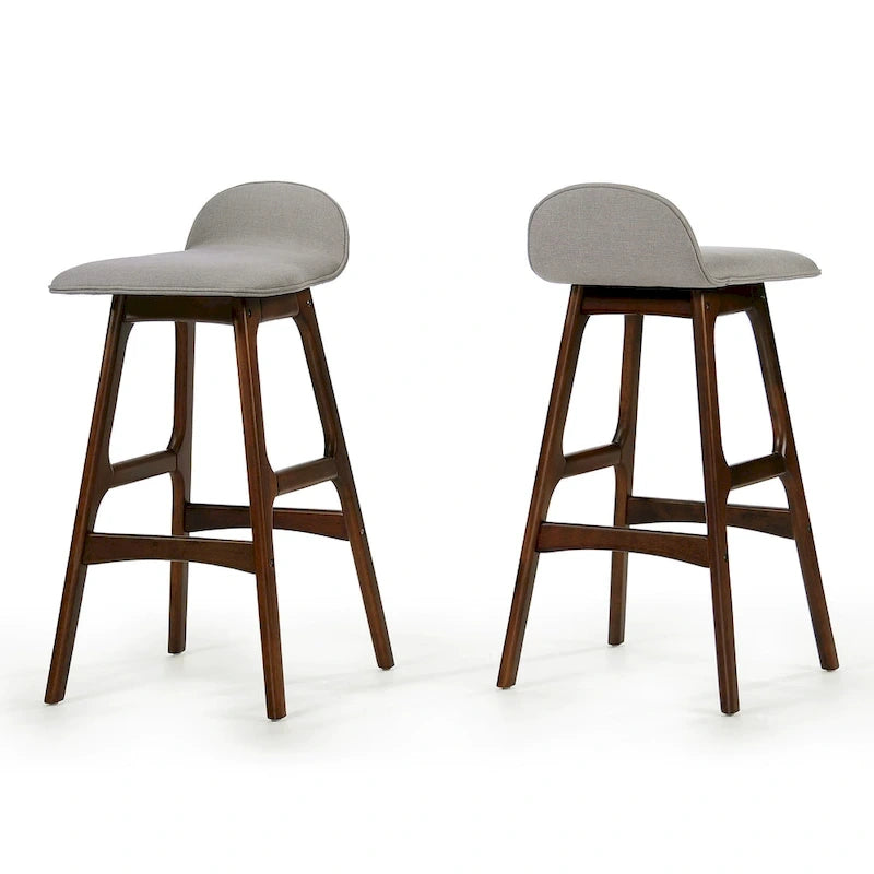 Anatoli Mid-century Modern Upholstered Barstool (Set of 2) by Christopher Knight Home