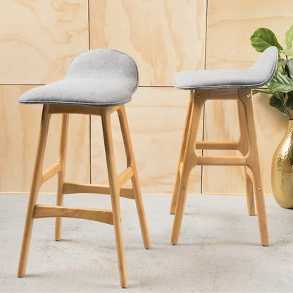 Anatoli Mid-century Modern Upholstered Barstool (Set of 2) by Christopher Knight Home