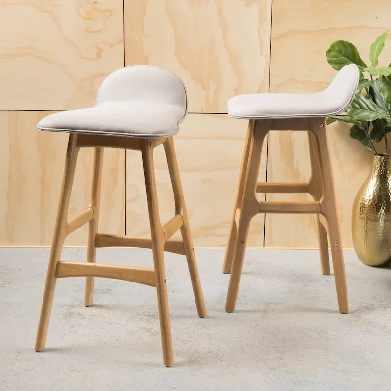 Anatoli Mid-century Modern Upholstered Barstool (Set of 2) by Christopher Knight Home