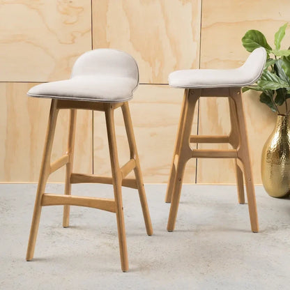 Anatoli Mid-century Modern Upholstered Barstool (Set of 2) by Christopher Knight Home