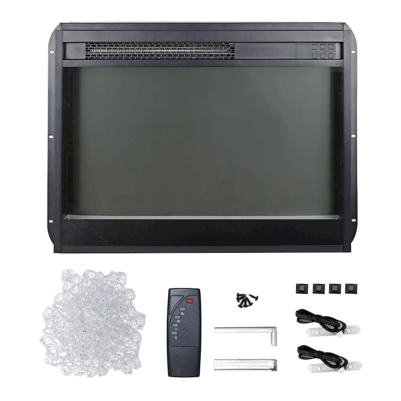 60 Inch Electric Fireplace Media Tv Stand With Sync Colorful Led Lights-Dark Rustic Oak Color