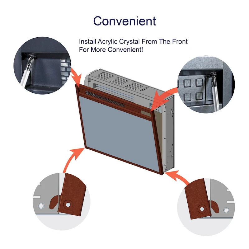 60 Inch Electric Fireplace Media Tv Stand With Sync Colorful Led Lights-Dark Rustic Oak Color