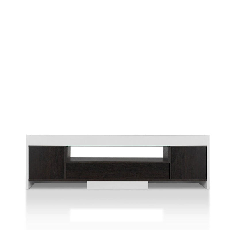 Kax Contemporary White 70-inch Glass Multi-functional Storage TV Console by Furniture of America