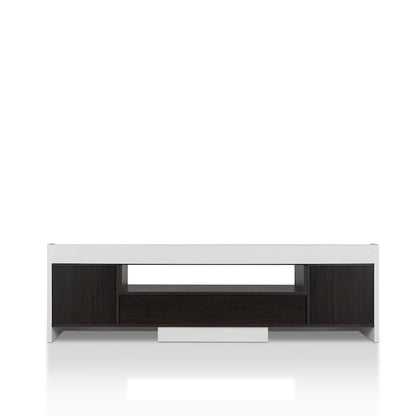 Kax Contemporary White 70-inch Glass Multi-functional Storage TV Console by Furniture of America