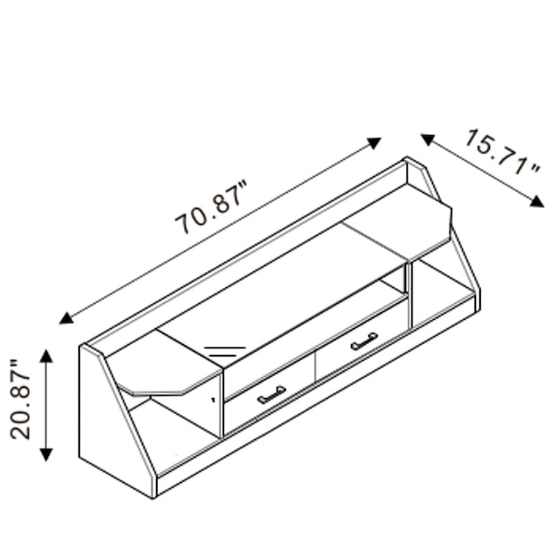 Kax Contemporary White 70-inch Glass Multi-functional Storage TV Console by Furniture of America