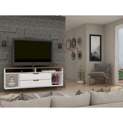 Manhattan Comfort Rockefeller 62.99 In. Metal Leg Media Cabinet Console