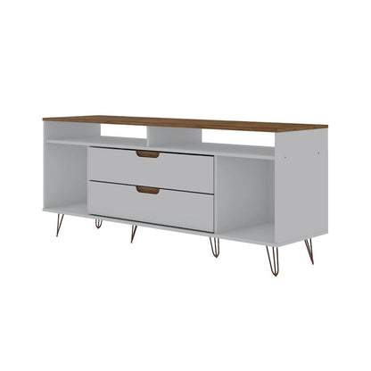 Manhattan Comfort Rockefeller 62.99 In. Metal Leg Media Cabinet Console