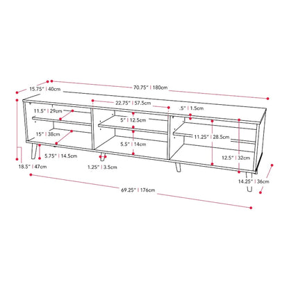 Cole TV Bench with Open Shelves, TVs up to 85 - N/A