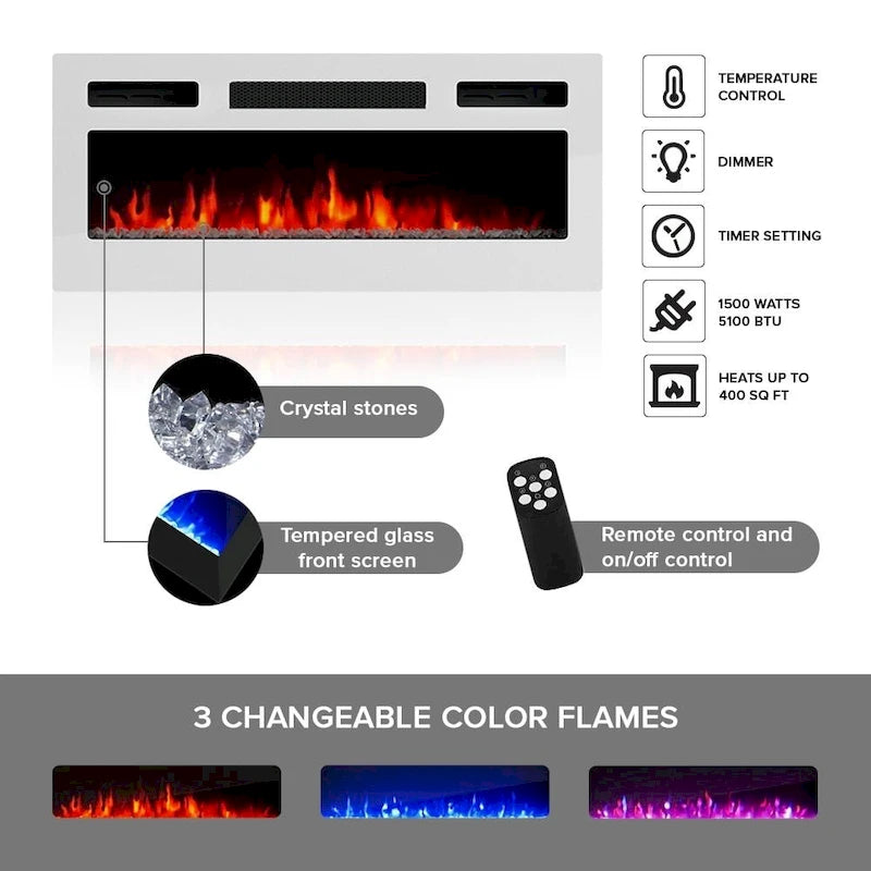 Camelia WH-EF Electric Fireplace 63 TV Stand