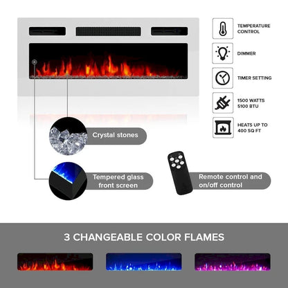 Camelia WH-EF Electric Fireplace 63 TV Stand