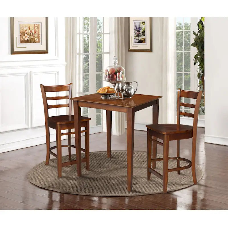 30 x 30 Counter Height Table with 2 Stools - 3 Piece Set