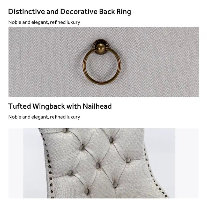 Upholstered Tufted Velvet Dining Chair with Solid Wood Legs Set of 6