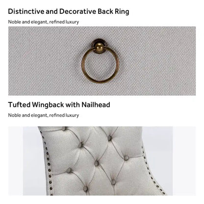 Upholstered Tufted Velvet Dining Chair with Solid Wood Legs Set of 6