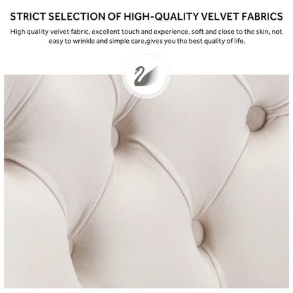 Upholstered Tufted Velvet Dining Chair with Solid Wood Legs Set of 6